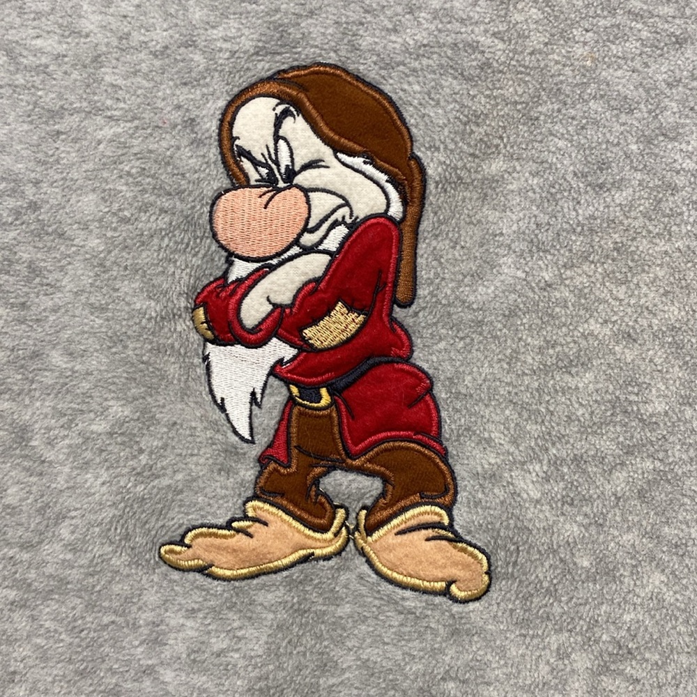 Wonderful World of Disney Grumpy Full Zip Fleece Sweatshirt Hoodie Size M - Picture 3 of 12
